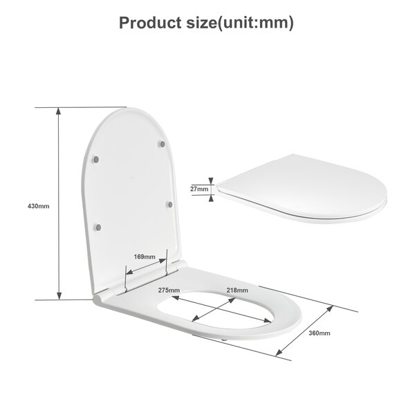 WC Sitz Klodeckel Toilettensitz mit Absenkautomatik Toilettendeckel WC-Brille