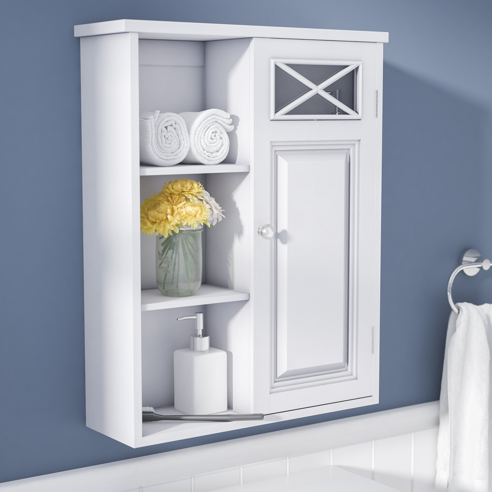 wood wall cabinet for bathroom