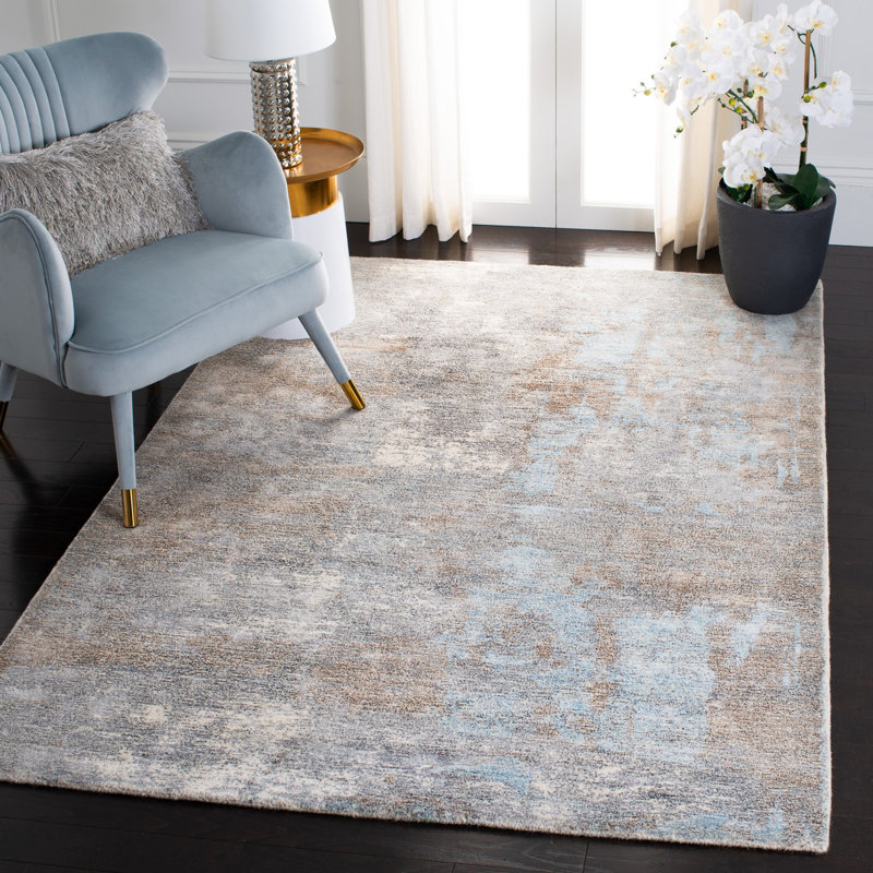 Williston Forge Dendron Abstract Handmade Tufted Gray Ivory Area Rug Wayfair Ca