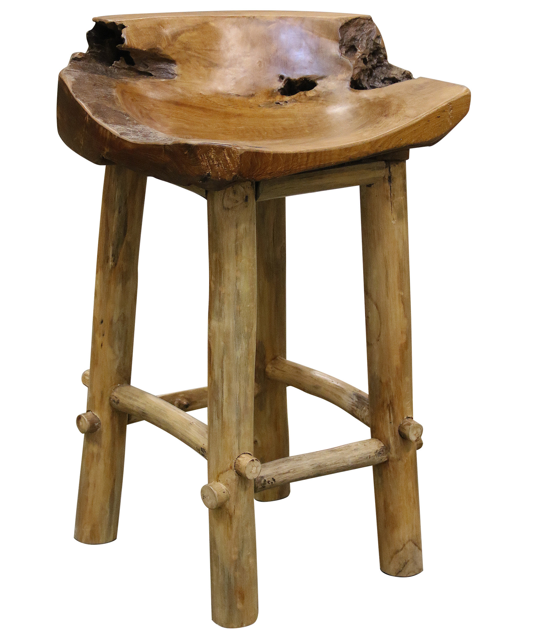 Millwood Pines Hockman Solid Wood Accent Stool Wayfair
