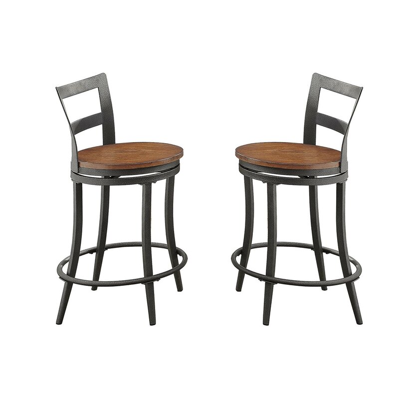 black metal swivel bar stools with back