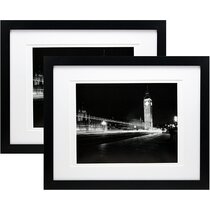 Documents 2-Pack a Diploma Certificates Wide Molding or a Photo Includes Both Attached Hanging Hardware and Desktop Easel 8.5x11 Black Gallery Certificate and Document Frame Two Frames