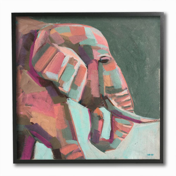 Ebern Designs Volusia Abstract Elephant Painting Kids Wall Decor