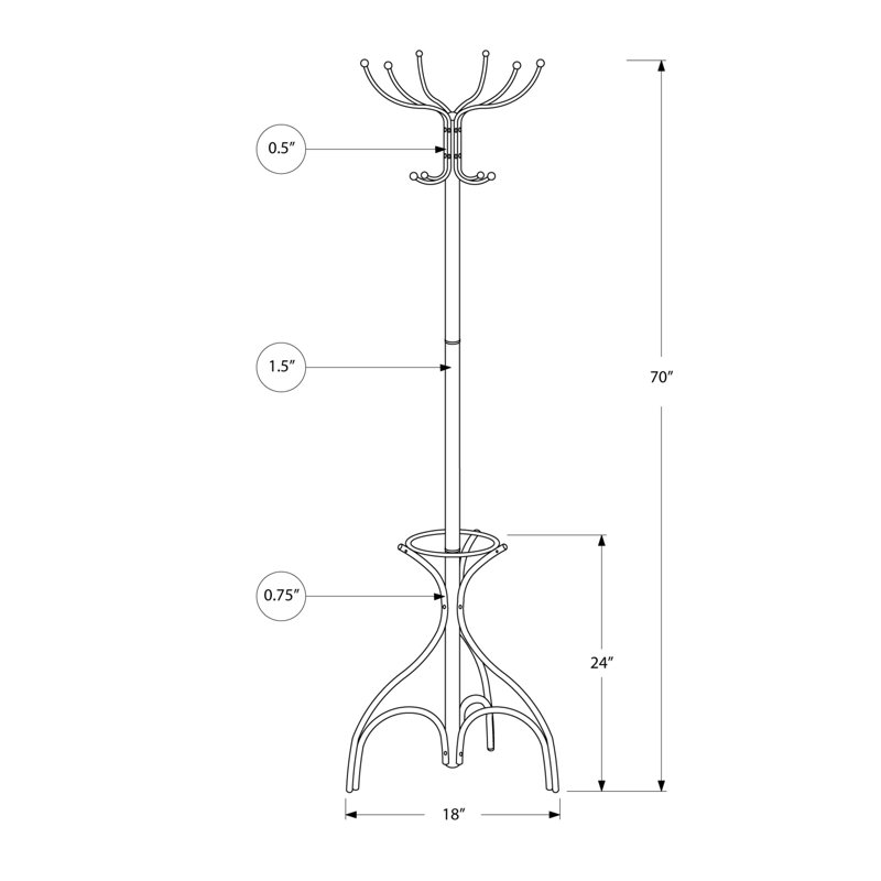 coat tree with umbrella holder