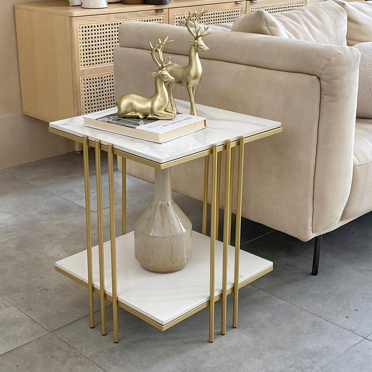 tall gold side table