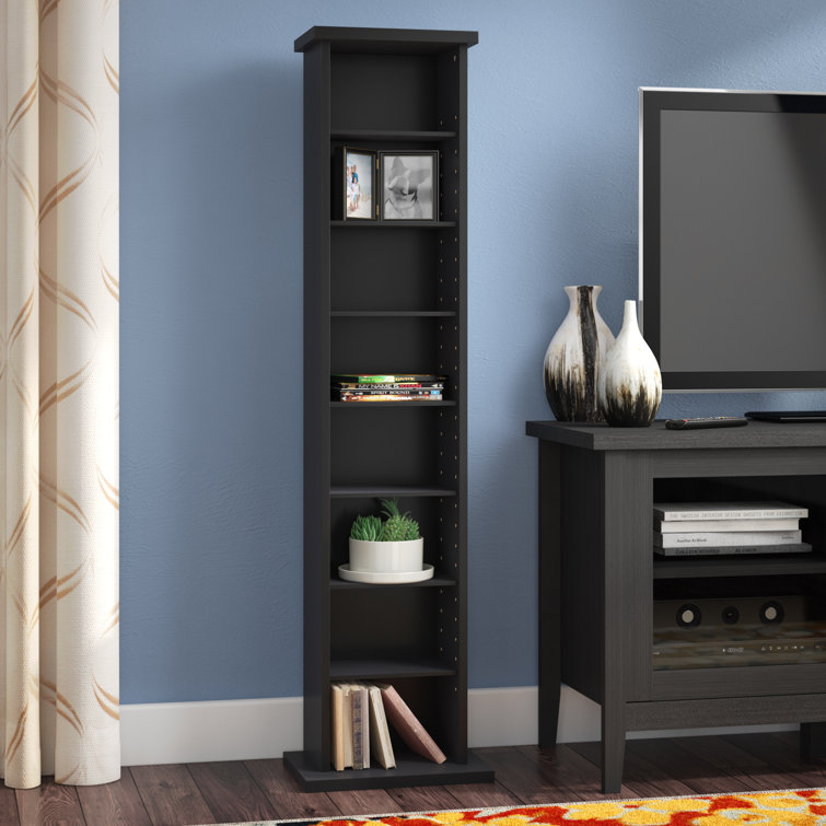 CD Stand 80 CDs MDF Wall Shelf Multimedia Storage Rack Shelf Tower 4 Teir Holder 