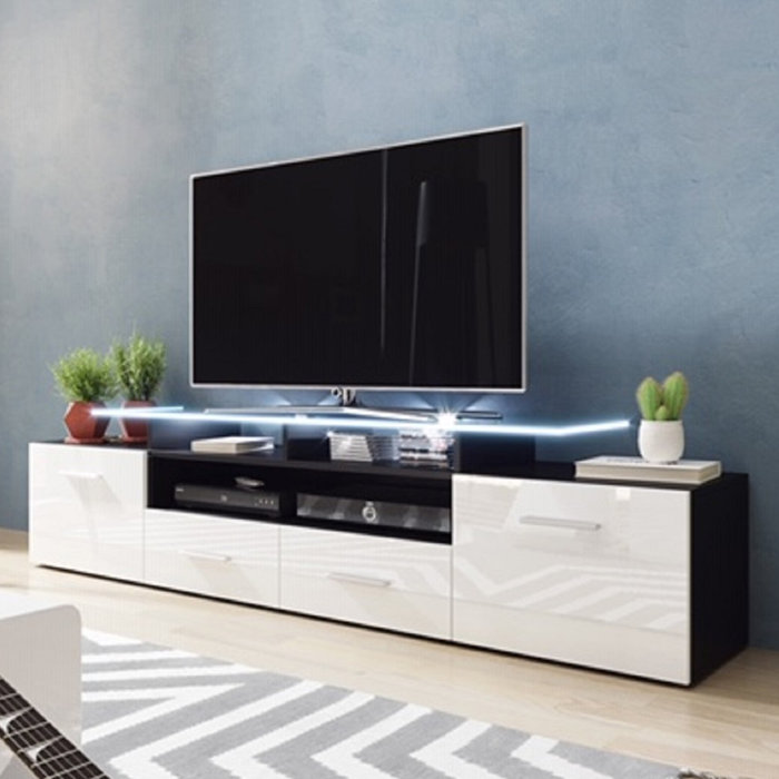 Orren Ellis Casares Cabinet Enclosed Storage Tv Stand For Tvs Up