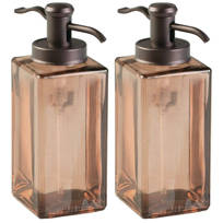 Decorative Square Glass Refillable Liquid Soap Dispenser Pump Bottle For  Bathroom Vanity Countertop, Kitchen Sink - Holds Hand/Dish Soap, Hand ...