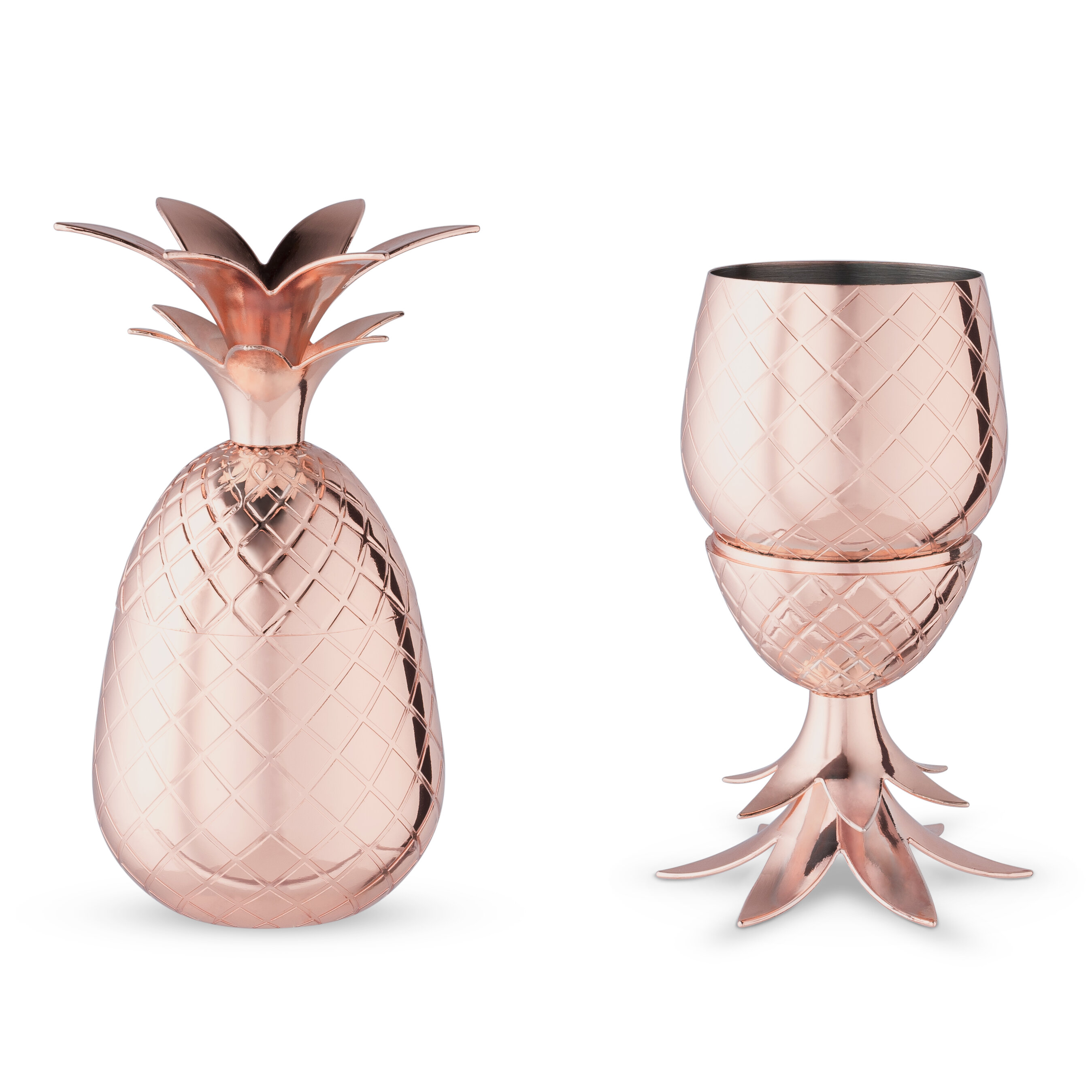 copper pineapple shot glasses