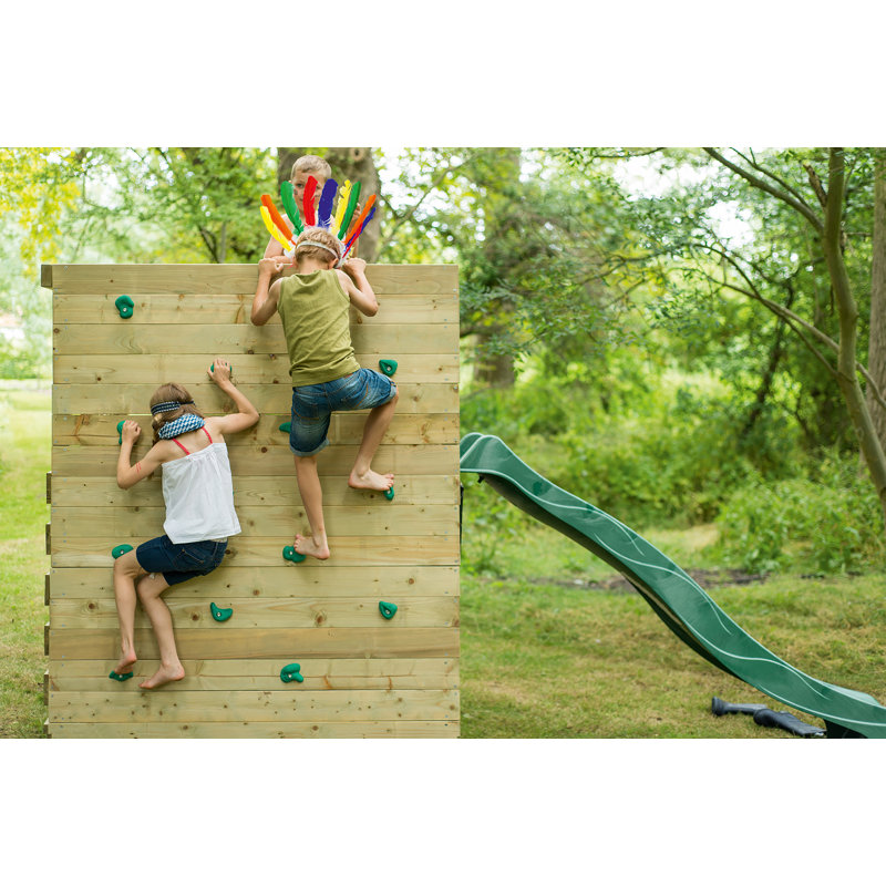 plum climbing frame and slide