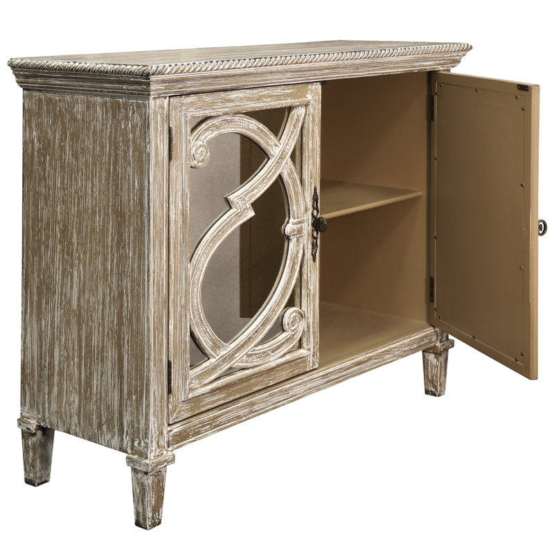 Rosdorf Park Southfield Mirrored Front 2 Door Accent Cabinet Wayfair