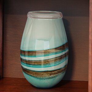 Blue/Brown Blown Glass Vase