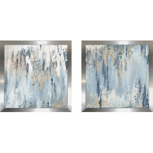 Abstract Bath Set of 3 Watercolor Paintings Bathrooom Art Prints by Artist DJR