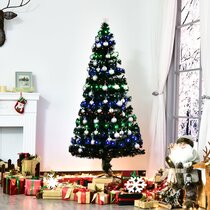 7-Ft Fiber Optic Artificial Christmas Tree Decor with 275 Multi-color LED Lights 