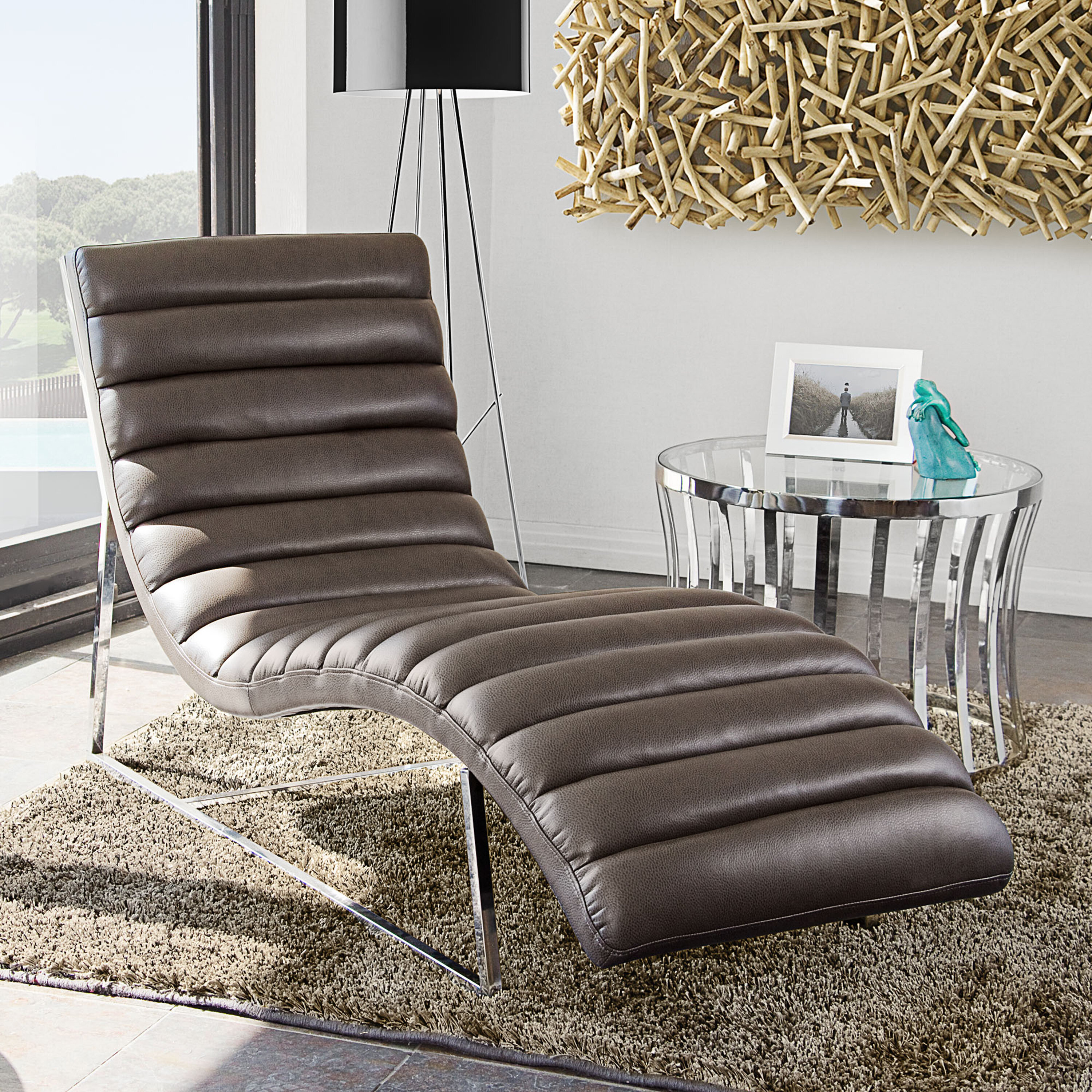 Grey lounge. Chaise Lounge.