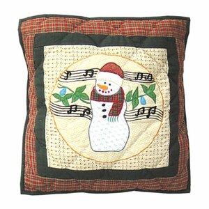 Jolly Snowmen Cotton Throw Pillow