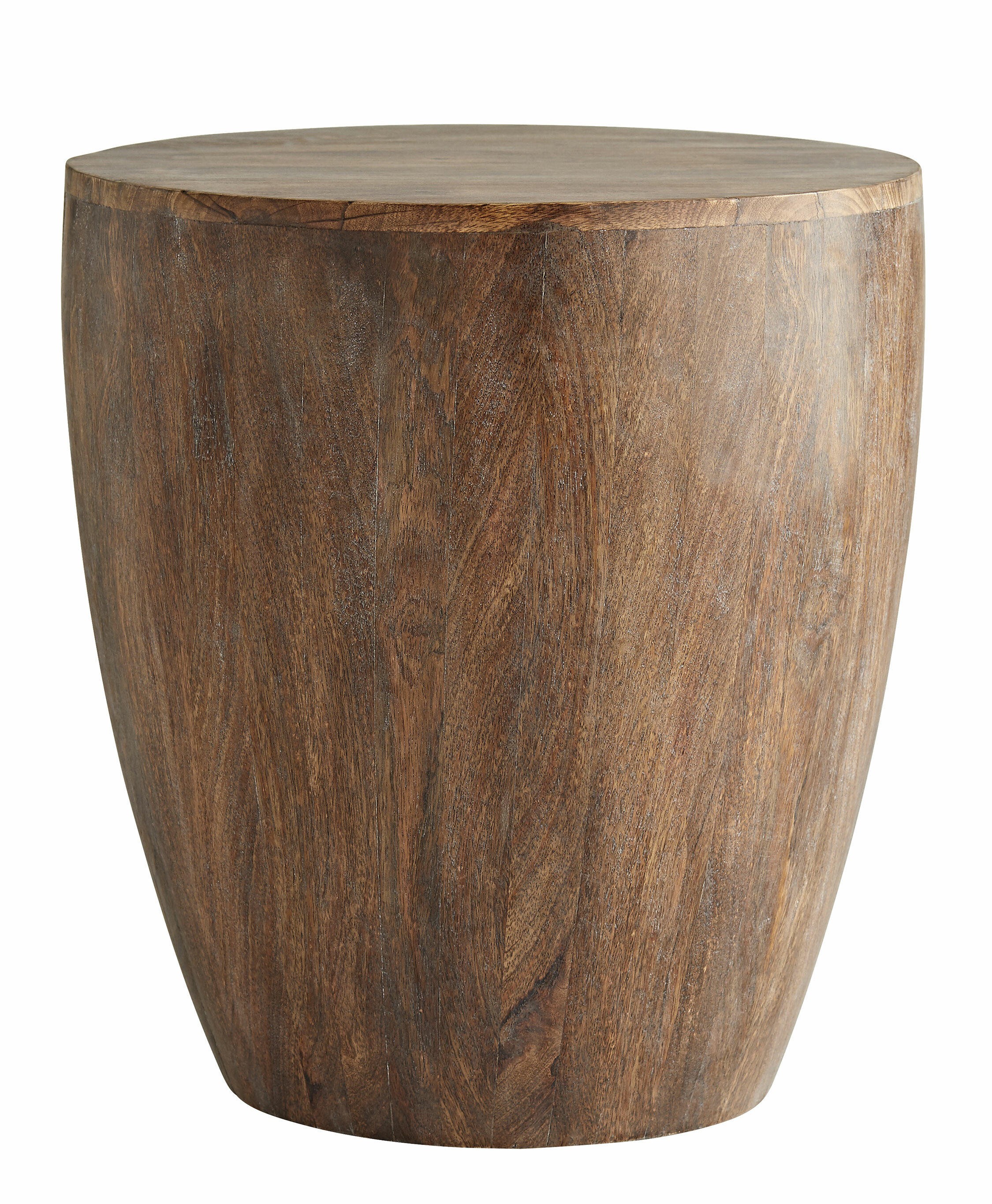 round wood drum end table