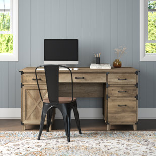 wood leah campaign desk with drawers