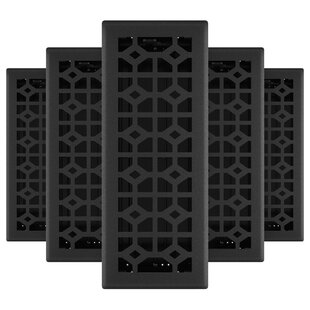Decor Grates STH612 Scroll Text Floor Register Black 6-Inch by 12-Inch 