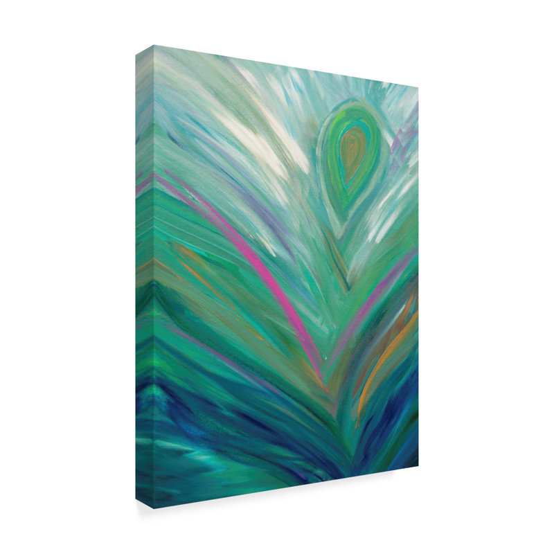 Trademark Art Abstract Feather Acrylic Painting Print On Wrapped