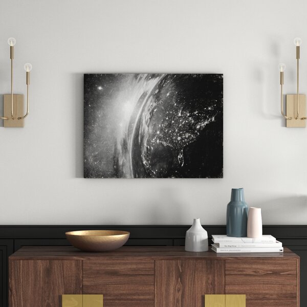 East Urban Home 3d Rendering Of Detailed Brightly Coloured Earth Wall Art On Canvas Wayfair Co Uk