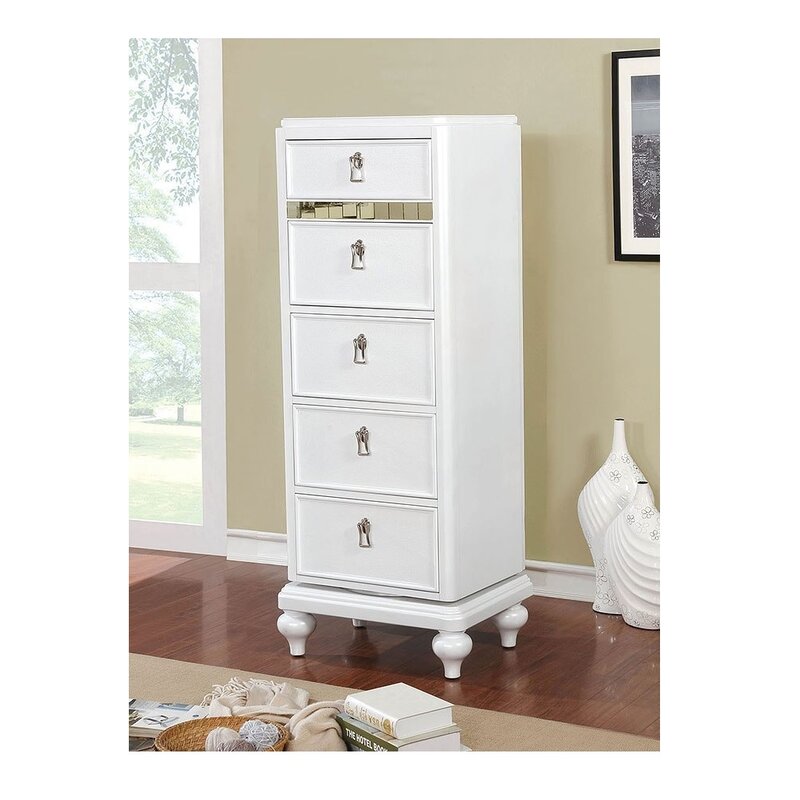 Rosdorf Park Evans Swivel 5 Drawer Lingerie Chest With Mirror