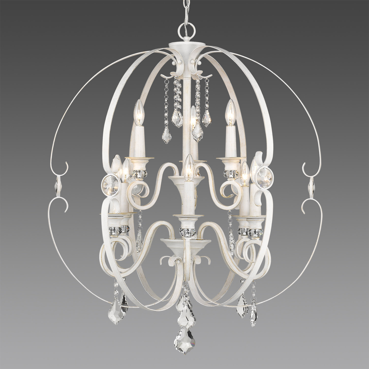 Hardouin 9 Light Candle Style Tiered Chandelier With Crystal Hardouin 9 Light Candle Style Tiered