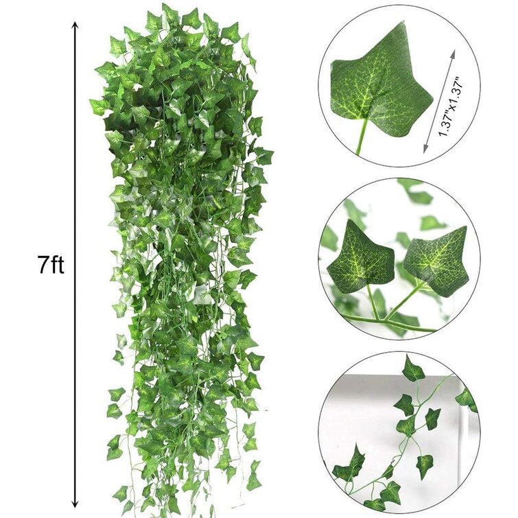 Fake Ivy Artificial Leaves Hanging Plant Flower Vine Leaf Vine Garland Faux-Silk