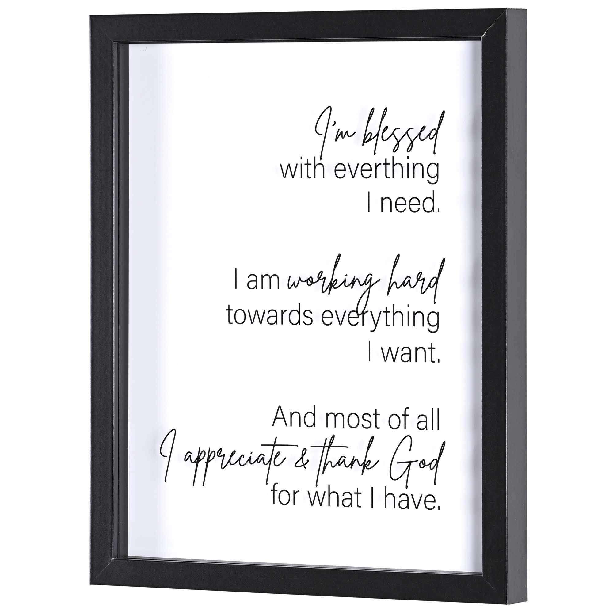 Trinx Blessed With Everything - Shadow Box Textual Art on MDF | Wayfair