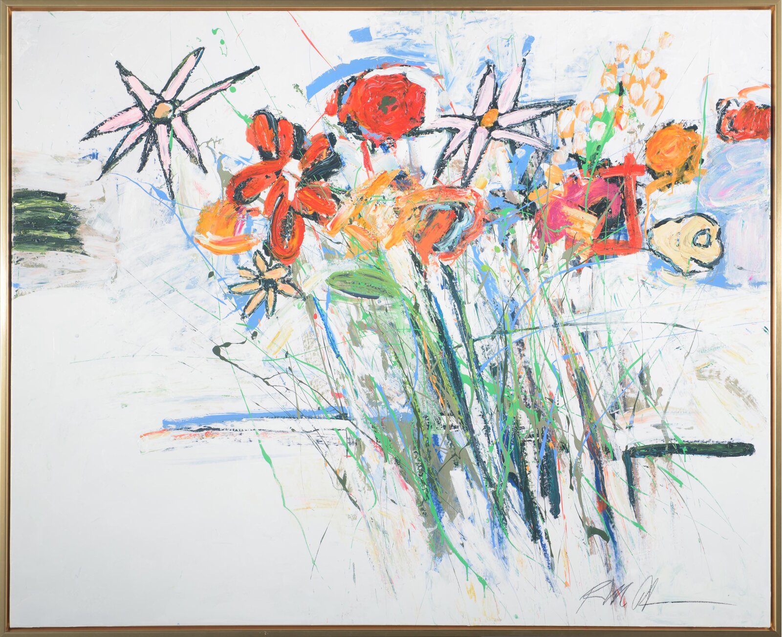 'Wildflowers' by Robert Robinson - Picture Frame Painting Print on Canvas