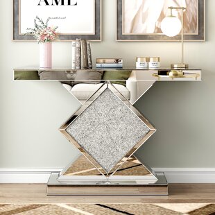 crushed mirror console table