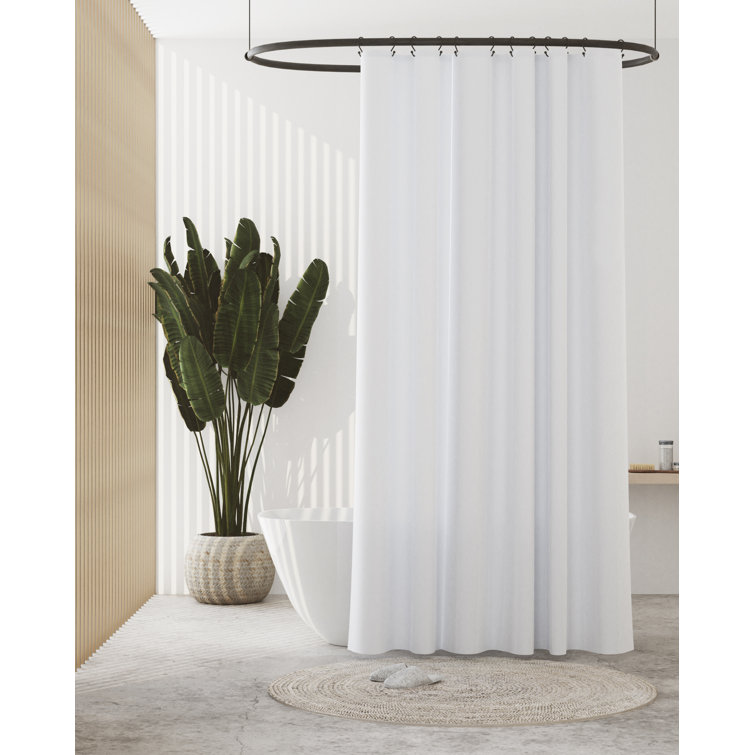 Bathroom Shower Curtain Solid Water Repellent Resistant 70''x70'' With Hooks US 