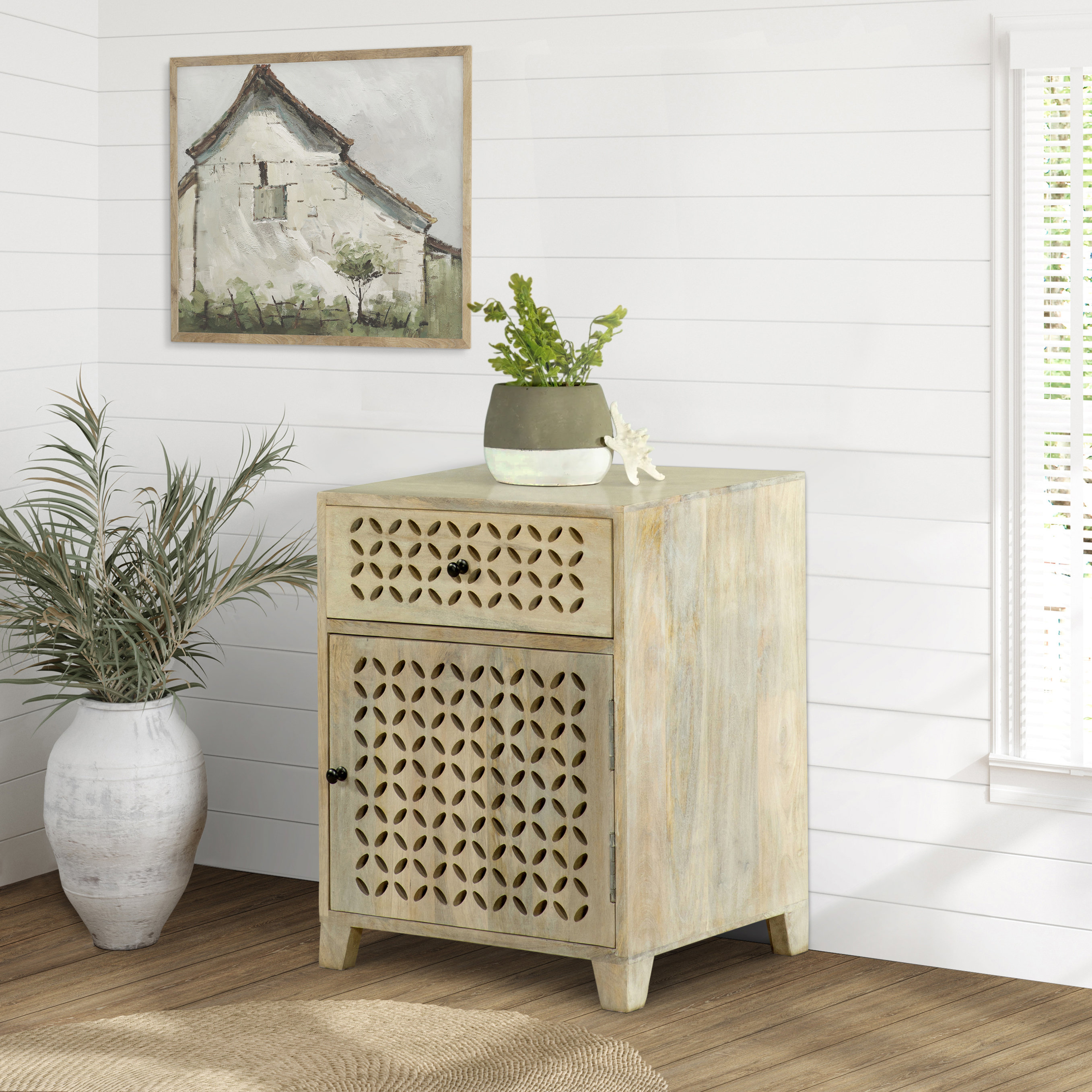 Union Rustic Jarmuth White Washed 1Door Accent Wayfair