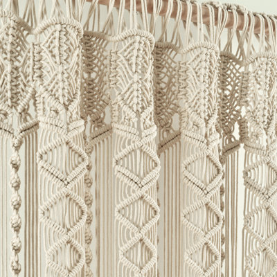 Hobgood 100% Cotton Geometric Sheer Rod Pocket Single Curtain Panel