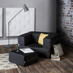 Zipcode Design Eugene Denim Convertible Sleeper Arm Chair and ... Zipcode Design Eugene Denim Convertible Sleeper Arm Chair and ...