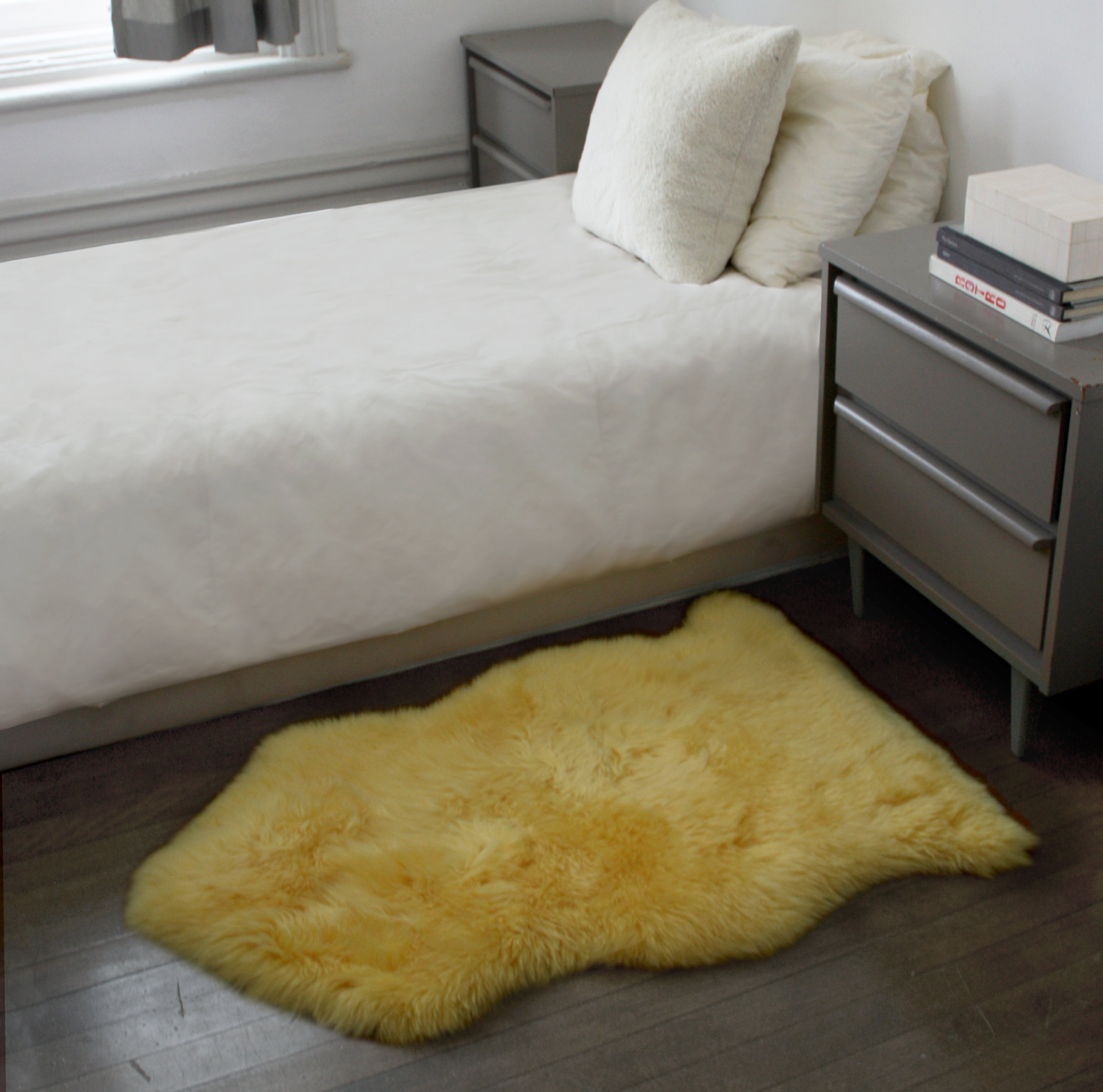 Mercer41 Haghni Handmade Sheepskin Yellow Rug Wayfair