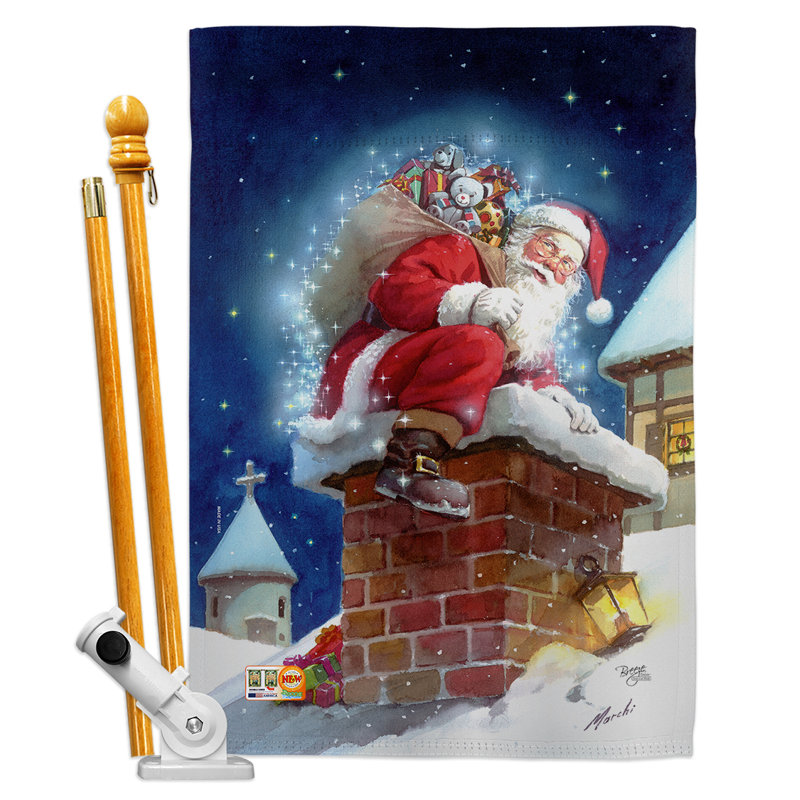 Breeze Decor Chimney Santa Impressions Decorative 2 Sided Polyester 40 X 28 In Flag Set Wayfair