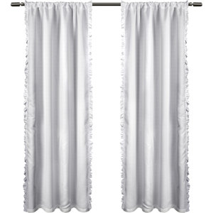 Solid Semi-Sheer Rod Pocket Curtain Panels (Set of 2)