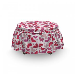 Valentines Affection 2 Piece Box Cushion Ottoman Slipcover Set By East Urban Home
