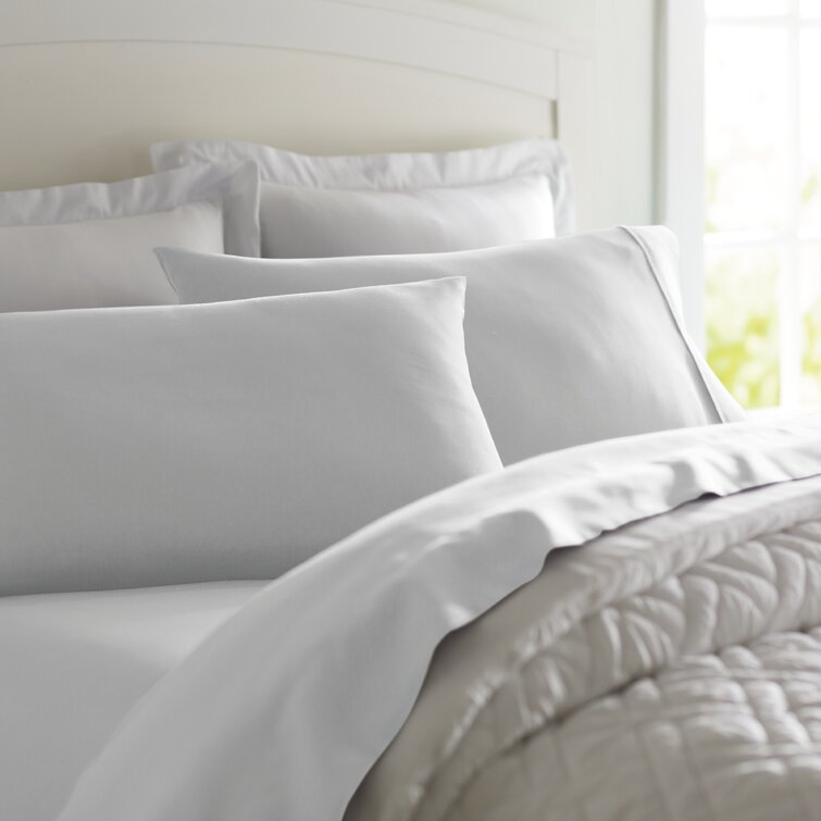 King Light Grey Basics Essential Cotton Blend Bed Sheet Set 
