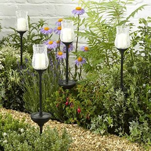 Hargett Large Solar Glass Candle Stake 1-Light LED Pathway Light (Set Of 4) By Sol 72 Outdoor