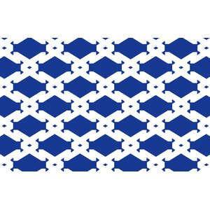 Modern Geometric Sapphire Rug