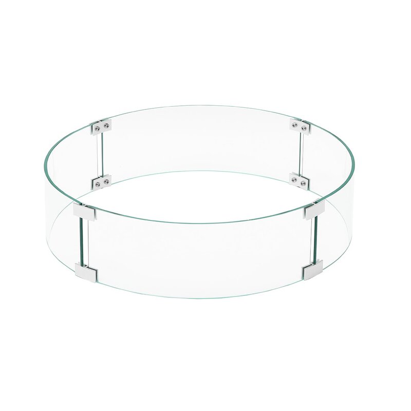 SUNBURY Wind Glass Round Fire Pit Flame Guard | Wayfair