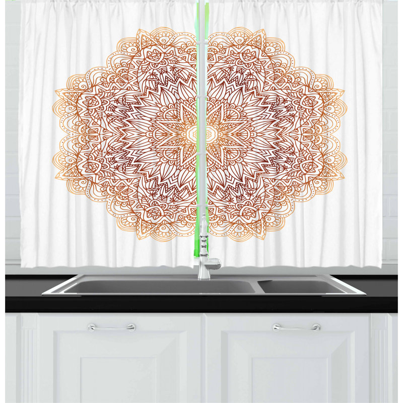East Urban Home Mandala Kitchen Curtain Wayfair