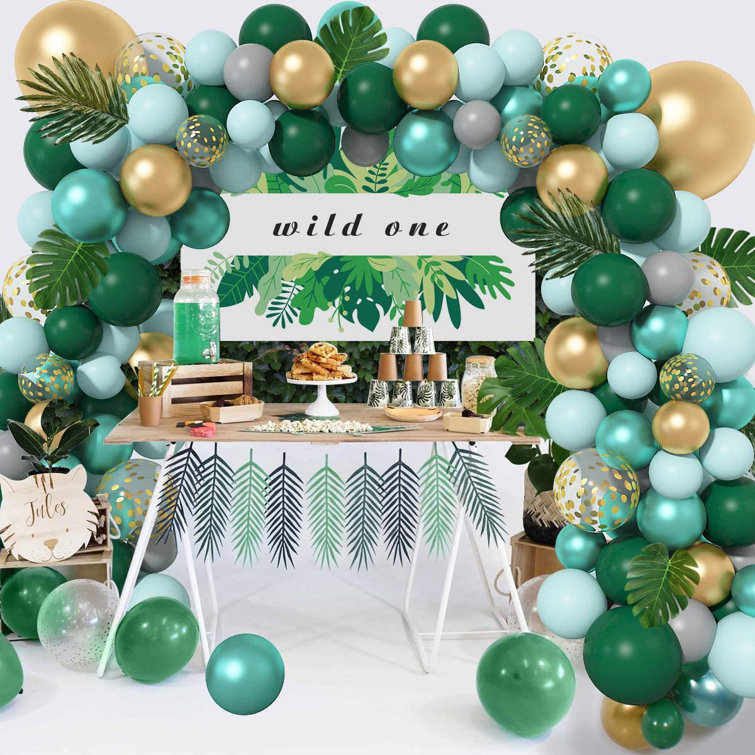 Immence Jungle Safari Theme Baby Shower Decorations Balloons Garland Arch Kit Confetti Pastel Balloons Palm Leaves For Wild One Birthday Decorations Party Supplies Wayfair