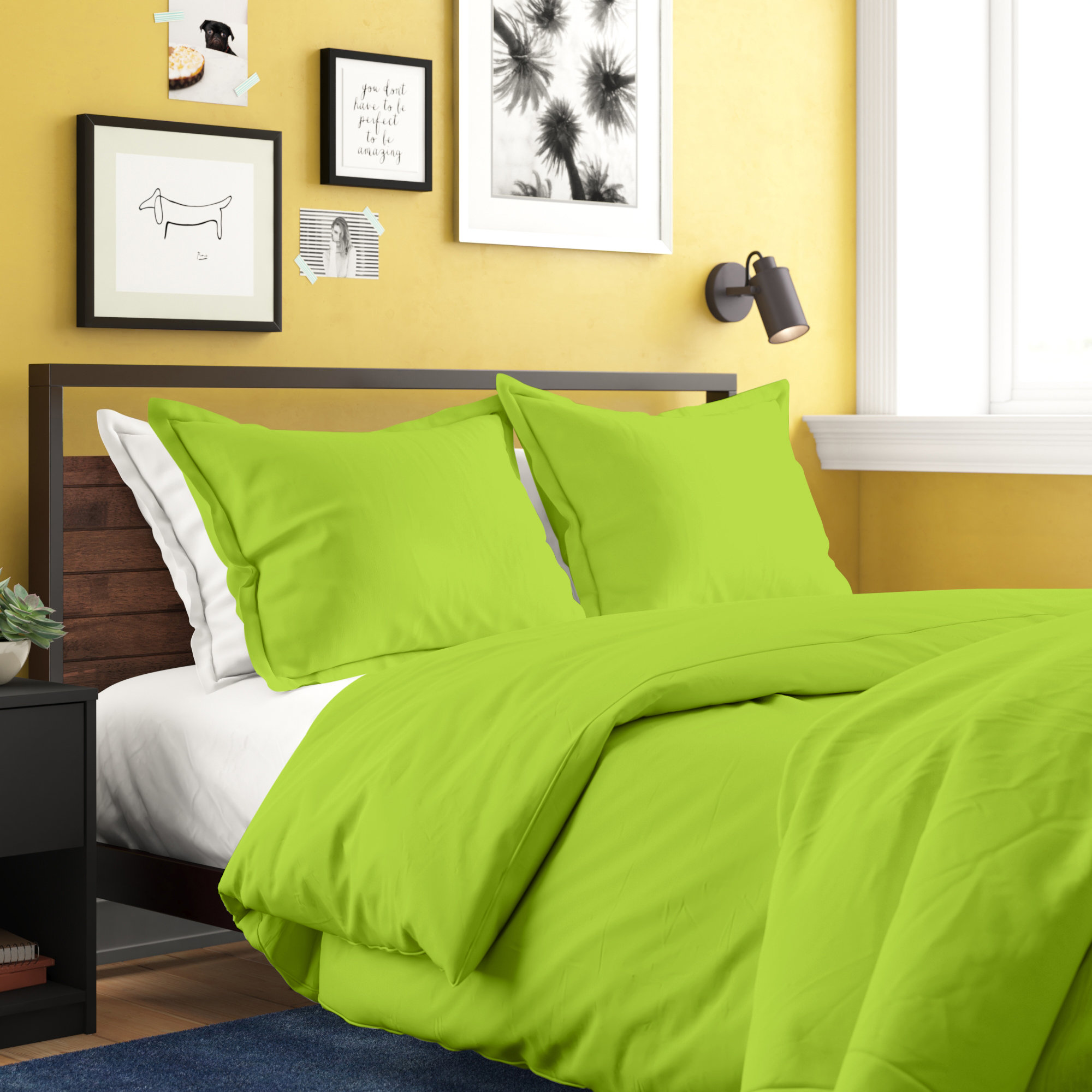 bright green duvet