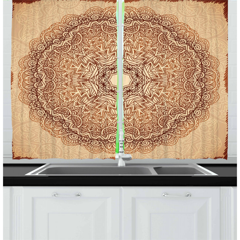 East Urban Home Mandala Kitchen Curtain Wayfair