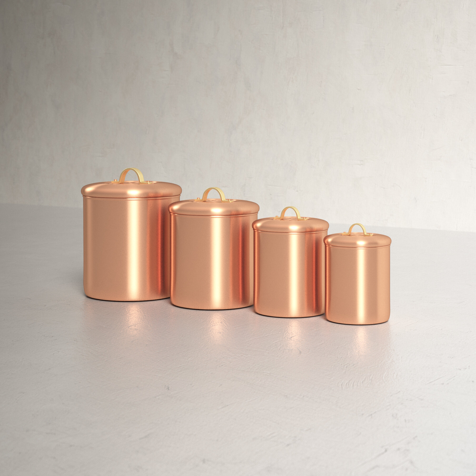 Amazon.com: Mud Pie Hammered Copper Set of 3 Kitchen Canister Set, One  Size: Home & Kitchen