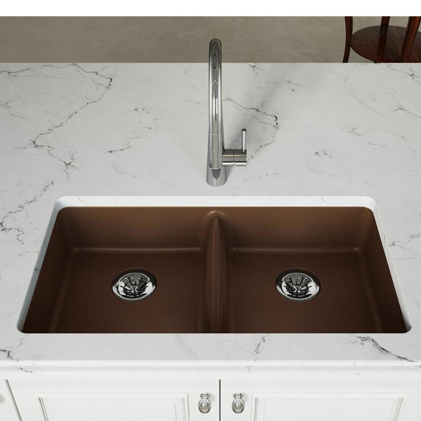 Elkay Quartz Classic 18.5'' W Double Bowl Quartz Undermount Kitchen ...
