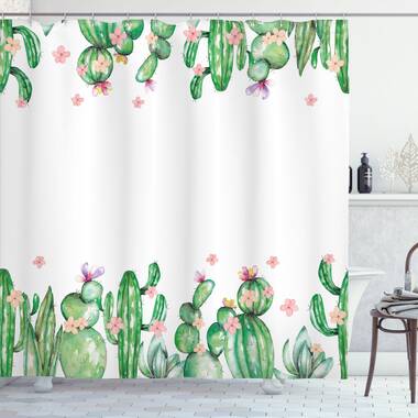 Bless international Cactus Shower Curtain Set + Hooks | Wayfair